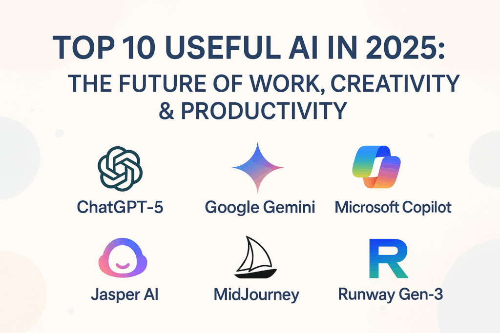 Top 10 Useful AI in 2025: The Future of Work, Creativity & Productivity